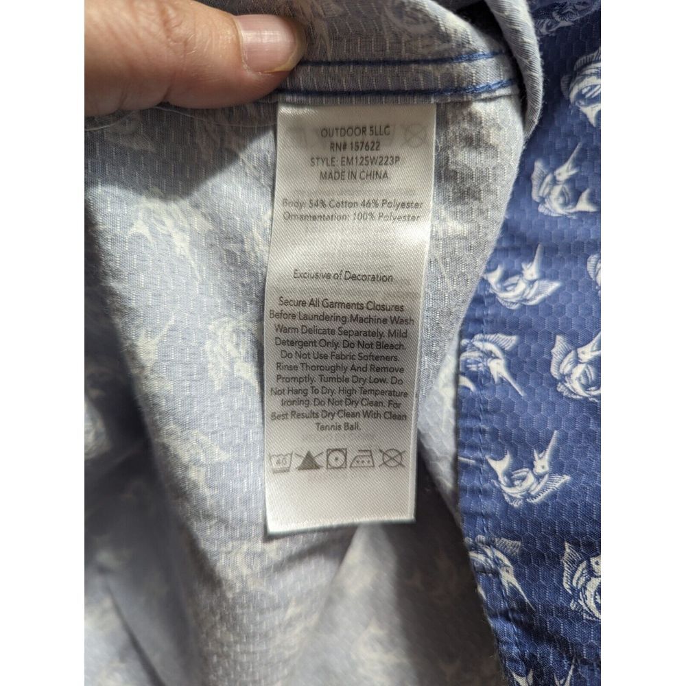 Eddie Bauer Short Sleeve Button Up Shirt Men's Size 2XL Blue - Picture 5 of 10